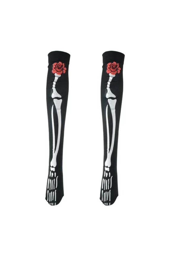 Halloween Socks Festival Skull Skull Bone Socks keleton Over The Knee Socks Gothic Long Socks for Adult