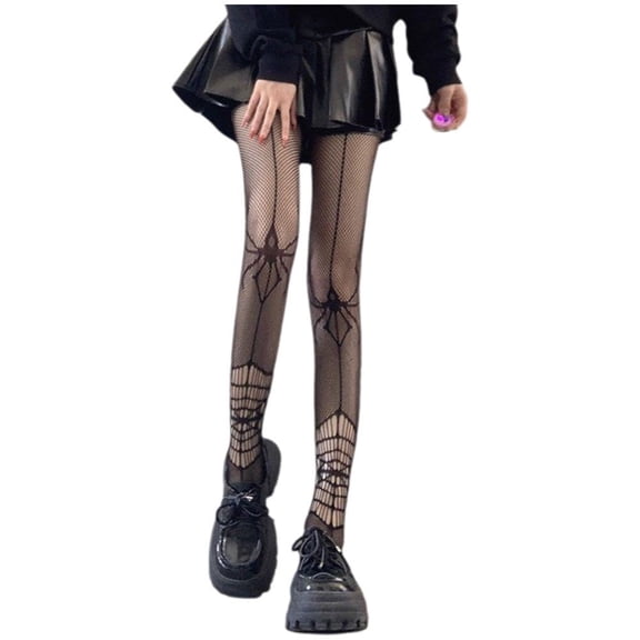 vlrwzc Halloween Tights Spider Cutout Fishnet Socks Sweet Cool Black Pantyhose Good With Slimming Bottom Pantyhose