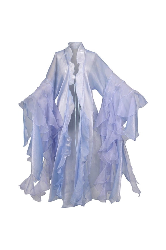 Hanfu Outer Robe Chinese Sheer Gown Open Front Length Cardigan for Traditional Han Dynasty Themed Party Fancy Dress Outfit