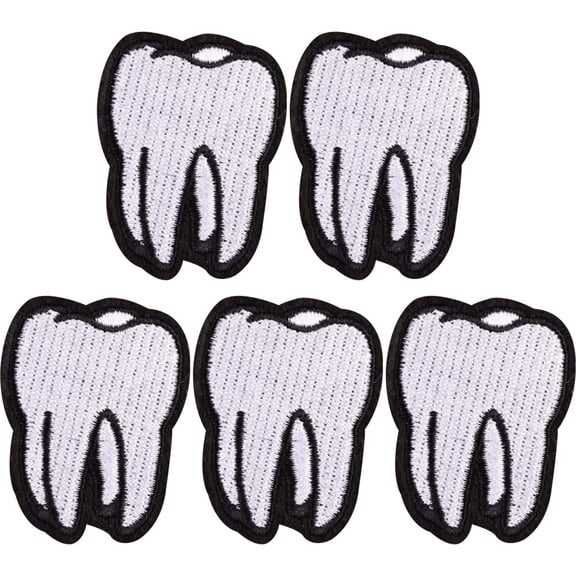 vlrwzc Iron On Patches Punk Style Iron On Embroidered Tooth Clothes Appliques for Craft Sewing Clothing Other Fabrics