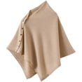 thumbnail image 1 of vlrwzc Irregular Warm Shawl with Button Elegant Knitted Shawl Fashion Oversized Cape for Spring Autumn Winter Clothing Accessory, 1 of 7