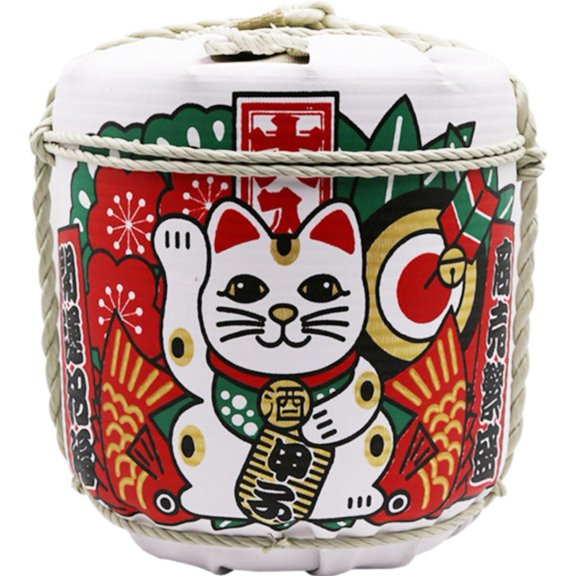 vlrwzc Japanese Sake Barrel Decoration Japanese Decor Japanese Restaurant Decor Model for Restaurant Decorative Barrels Nylon, Foam, Sand