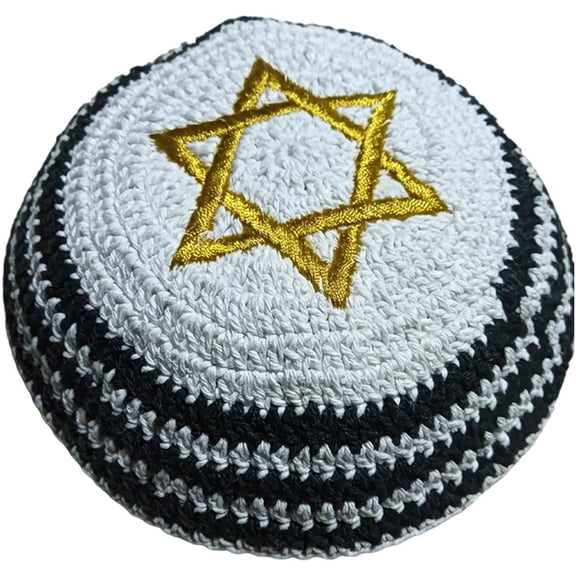 vlrwzc Jewish Kippah Black, Hand Made Yarmulke Judaism, Embroidered Yarmulka Hat, Yamaka Kippah Cap Jewish skullcap for Adult,