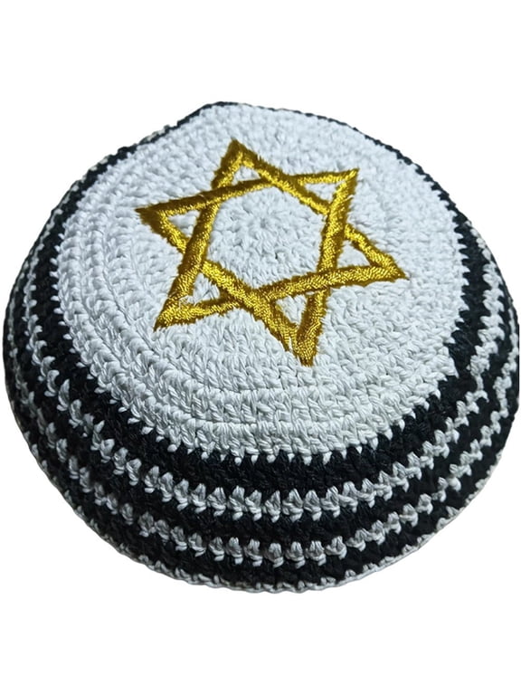 Jewish Kippah Black, Hand Made Yarmulke Judaism, Embroidered Yarmulka Hat, Yamaka Kippah Cap Jewish skullcap for Adult,