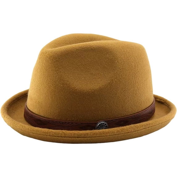 vlrwzc Khaki Classic Bowler Hat, Vintage Round Top Derby Hat for Party and Daily Use