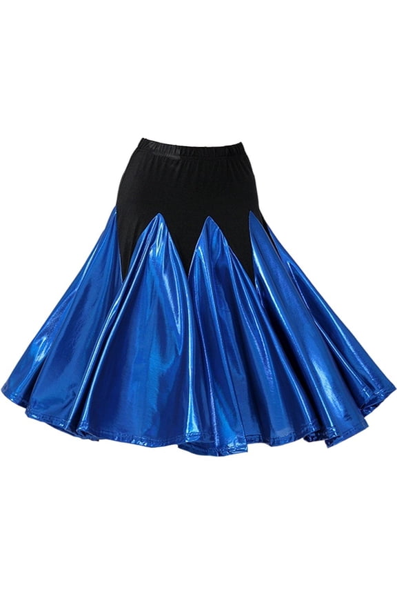 Latin Dance Skirt Large Swing Pleated Skirt Stage Performamnce for Ballroom Rumba Samba Tango Chacha Dancewear