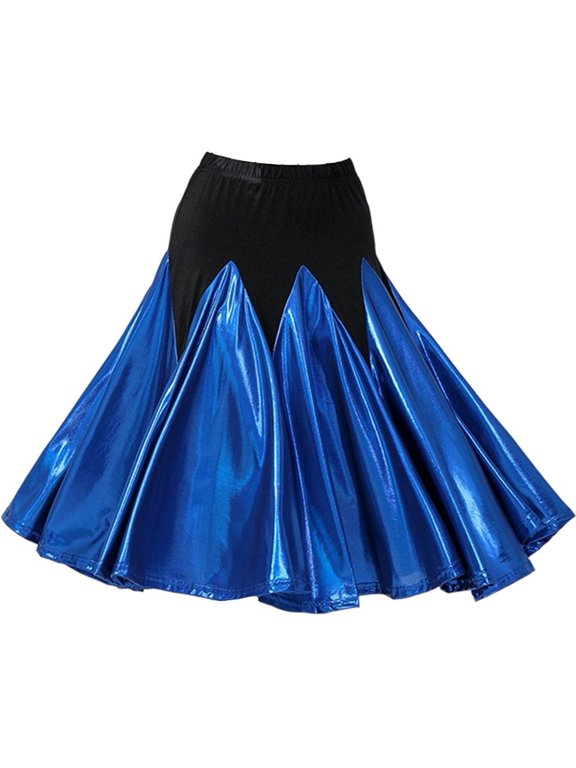Latin Dance Skirt Large Swing Pleated Skirt Stage Performamnce for Ballroom Rumba Samba Tango Chacha Dancewear
