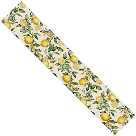 vlrwzc Lemon Pattern Table Runner Summer Linen Table Cloth Washable Dining Table Decor for Dresser Office and Banquet Party
