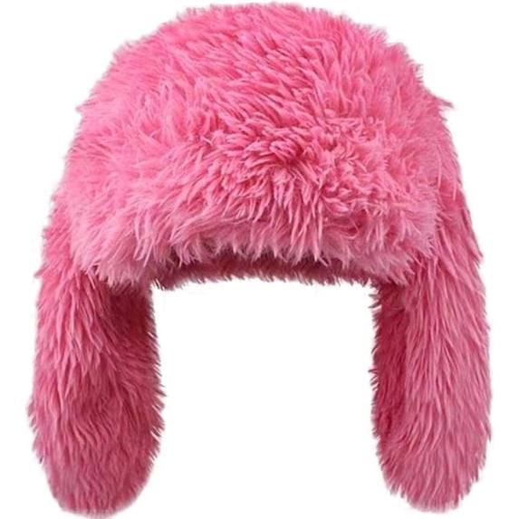 vlrwzc Long Ear Plush Hat Cartoon Animal Cap Rabbit Ears Plush Beanie Hat Women Winter Warm Hat Protective Ear Cold Hat