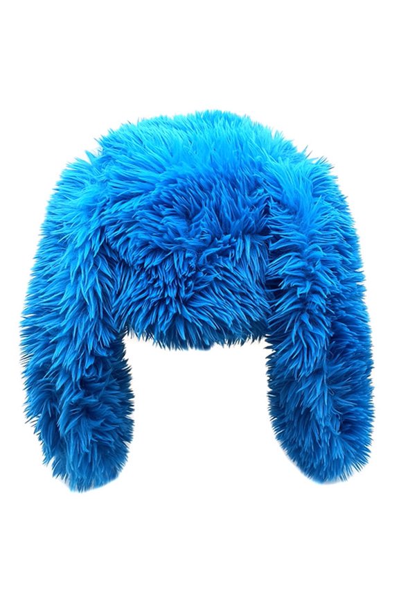 Long Ear Plush Hat Cartoon Animal Cap Rabbit Ears Plush Beanie Hat Women Winter Warm Hat Protective Ear Cold Hat