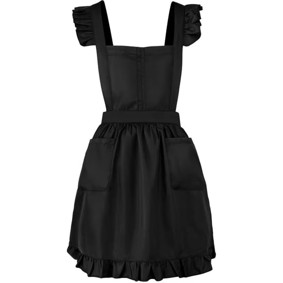 vlrwzc Maid Ruffle Retro Apron Kitchen Cooking Cleaning Adult Smock