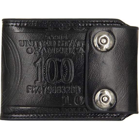 vlrwzc Men's Short Wallet Pressure Change Magnetic Buckle Wallet Double Line Foldable PU Leather Wallet Hundred Dollar Bill Wallet