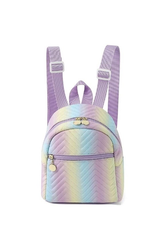 Mini Cute Quilted Zipper Backpack for womens