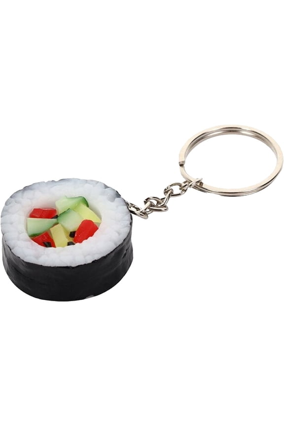 Mini Toy Food Keychain PVC Simulation Sushi Keychain Creative Cute Delicious Food Keychain Kitchen Dollhouse Accessories place Bag Key Pendant Accessories