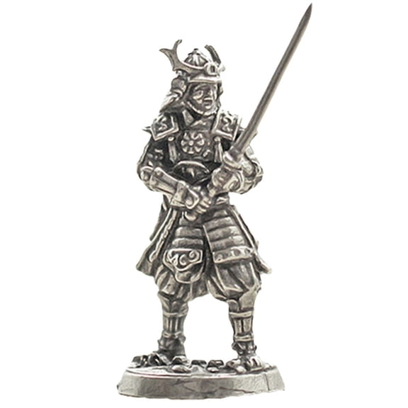 vlrwzc Ornaments White Copper Japanese Shogunate Samurai Figurines Mini Vintage Metal Soldiers Model Statue Desktop Toy Ornament Decoration