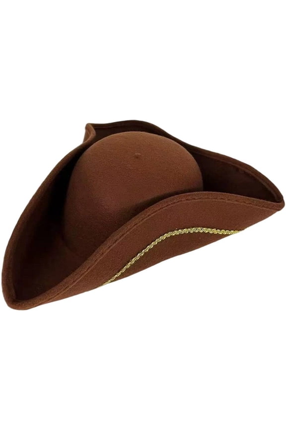 Pirate Hat for Adult, Colonial Style Tricorn Hat, Pirate Cap Captain Pirate Theme Party Halloween