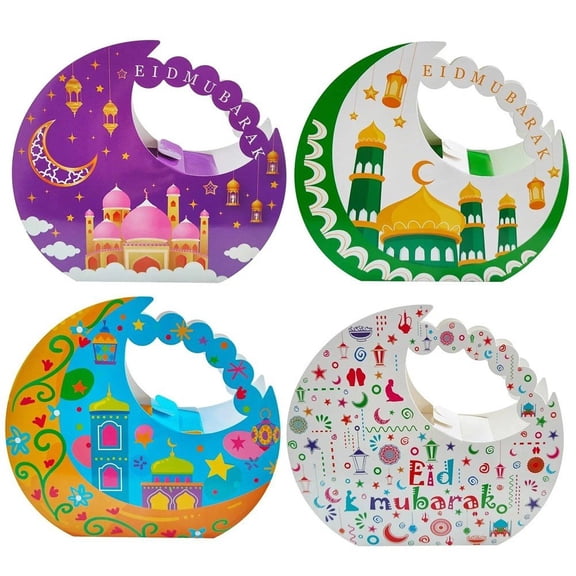 vlrwzc Portable Eid Mubarak Gift Boxes 32Pcs/Set Muslim Party Candy Box Ramadan Gift Pack Candies Goodies Boxes Eid Party Supplies