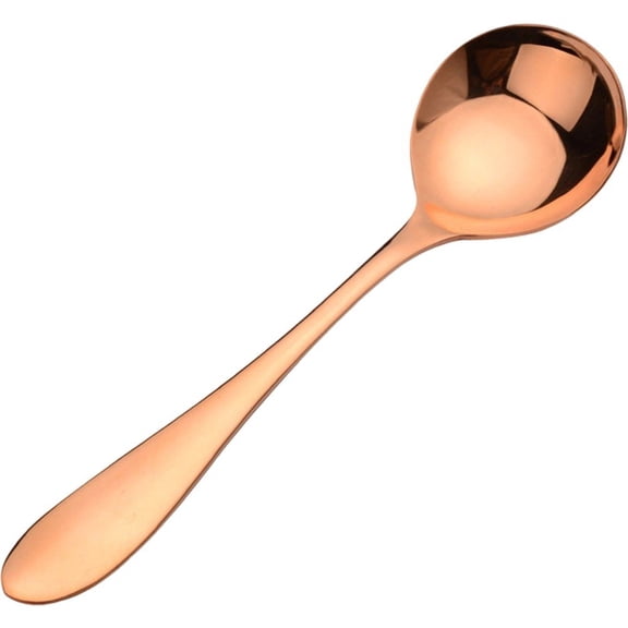 vlrwzc Pure Copper Spoons, Long Soup Spoons Dessert Flatware for Home Kitchen