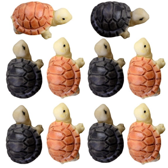 vlrwzc Resin Mini Turtles 10pcs Miniature Turtle Statue Figurines Fairy Garden Accessories for Succulent Planter Moss Landscape Cake Toppers