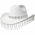 thumbnail image 1 of vlrwzc Rhinestone Fringe Western Cowboy Hat, Sparkling Cowgirl Hat for Festivals and Concerts, 1 of 7