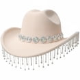 thumbnail image 1 of vlrwzc Rhinestone Fringe Western Cowboy Hat, Sparkling Cowgirl Hat for Festivals and Concerts, 1 of 7