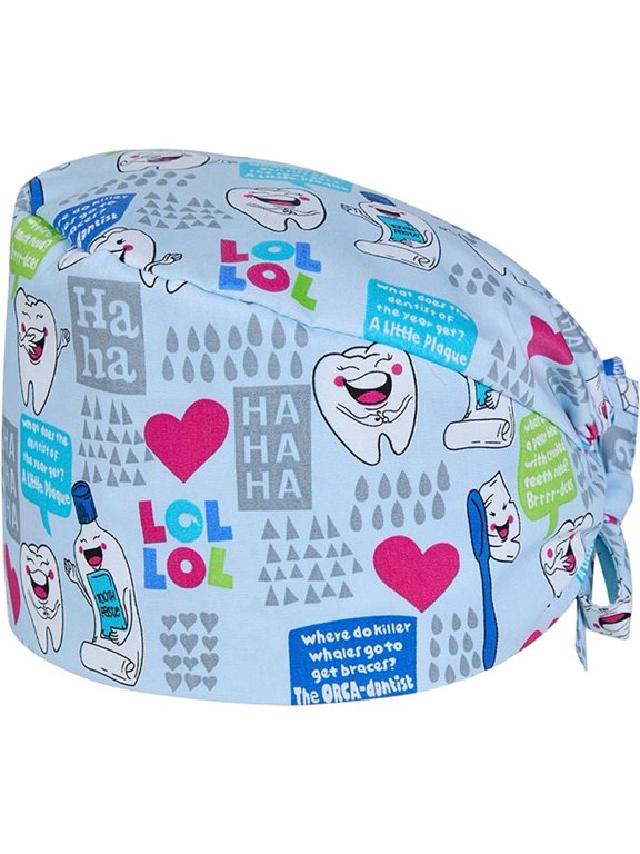 Scrub Caps for Women Doctor Nursing Hats Adjustable Tie Back Working Cap Bouffant Scrub Hats for Women Men