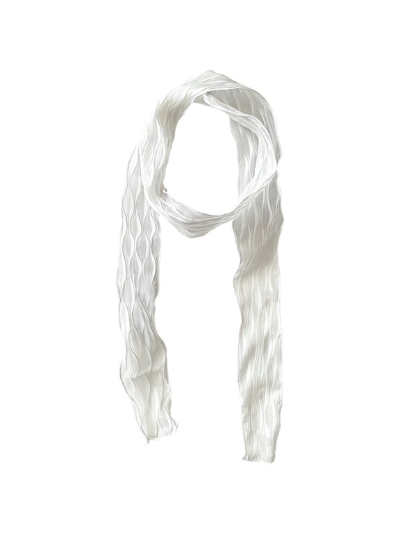 Skinny Narrow Long Scarf, Solid Color Neckerchief Self-Tie Waistband