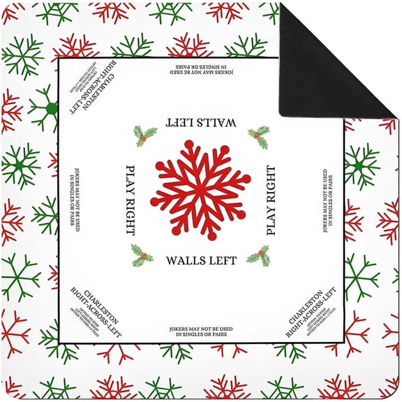 vlrwzc Snowflake Mahjong Mat, Anti-Slip Noise Reduction Game Table Cover for Tile Games, Cards, Board Games, 31.5 x 31.5 in, 1 Pack
