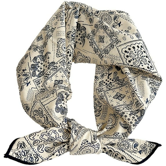 vlrwzc Soft Women Scarf Cotton Linen Small Square Hijab Neck Square Bandana Headband Neckerchief Floral Print Hair Scarf Female Headscarf