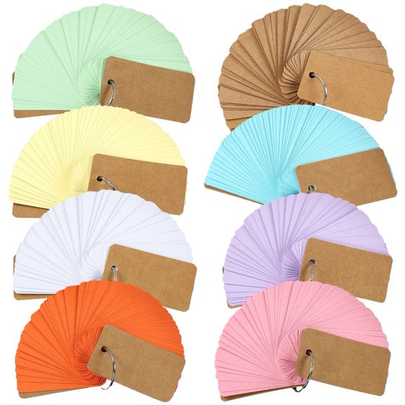 vlrwzc Study Card 8 Pack 400 Pcs Portable Notebook Loose Leaf Notepad Ring Study Card For Office Stationery Diary Cards