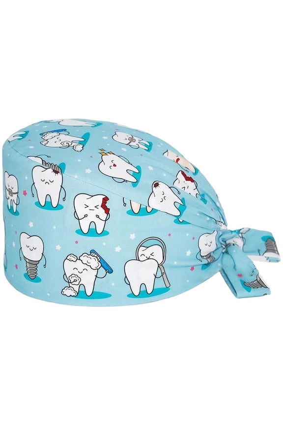 Surgical Cap, Tooth Printed Dentist Surgical Hat, Protection Scrubs Hat Women Men Nurse Dentist Working Cap Pharmacy Hat Beauty Salon Headgear Cap