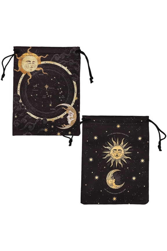 Tarot Card Holder Drawstring Bags 2pcs Mini Jewelry Dices Card Pouches Rune Divination Tarot Bag Game Oracles Cards Stored Bag