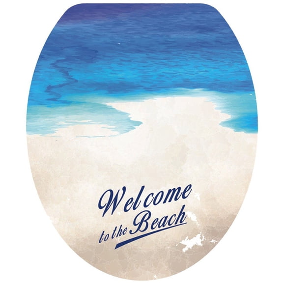 vlrwzc Toilet Sticker Bathroom Decoration Welcome to the Beach Pattern Toilet Lid Sticker Waterproof Toilet Seat Cover Stickers Wall Art Diy Mural Decor