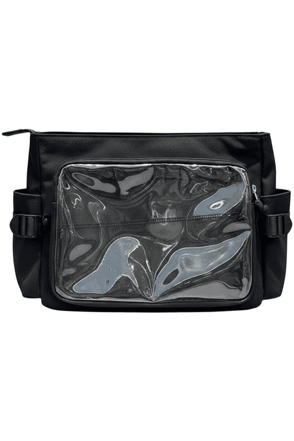 Transparent Postcard Display Shoulder Bag, Women's Ita Messenger Crossbody Purse with Clear Window for Badge Pin DIY, Kawaii Anime Expo Tote