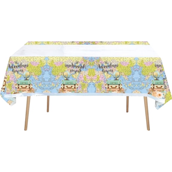 vlrwzc Travel Adventurer Theme Party Tablecloth, Tableware Paper Plate Towel Balloon Decoration Set Supplies