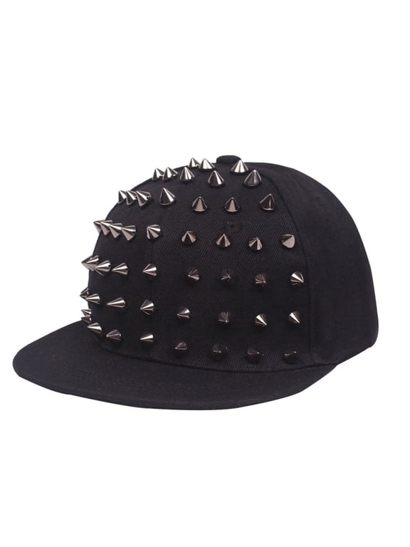Unisex Studded Punk Hat Rivet Spiky Hat Baseball Cap for Hip-Hop Rock Dance for Men Women