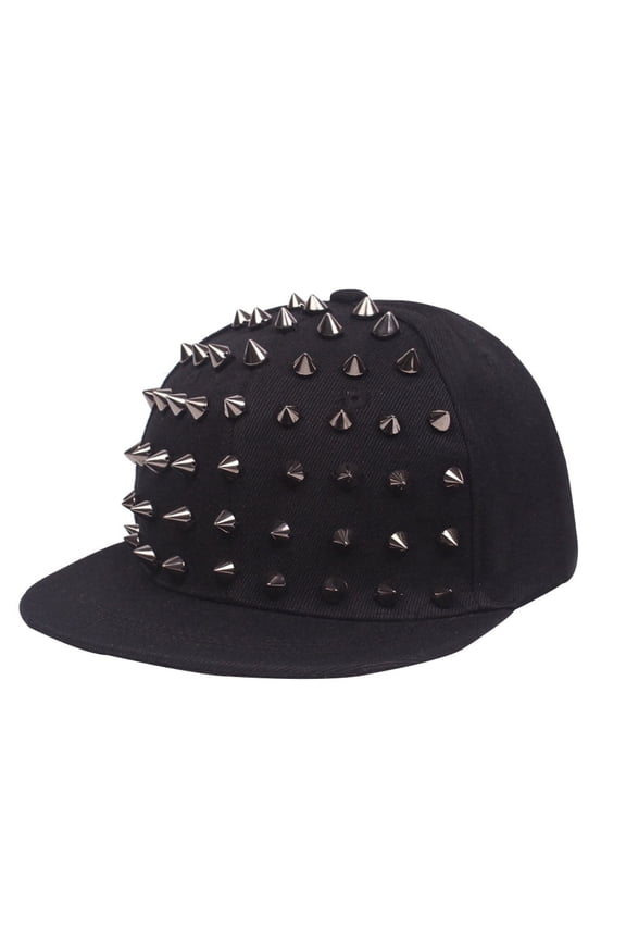 Unisex Studded Punk Hat Rivet Spiky Hat Baseball Cap for Hip-Hop Rock Dance for Men Women