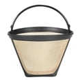 thumbnail image 1 of vlrwzc Useful Reusable 10-12 Cup Coffee Filter Permanent Cone-Style Coffee Maker Machine Filter Gold Mesh with Handle Cafe Coffees Tool, 1 of 6