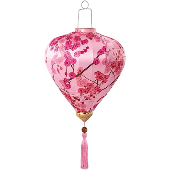 vlrwzc Vietnamese Lantern Foldable Festive Lamp Oval an Silk Lanterns Oval Flower Sushi Outdoor Party Fabric 3D Autumn Hanging