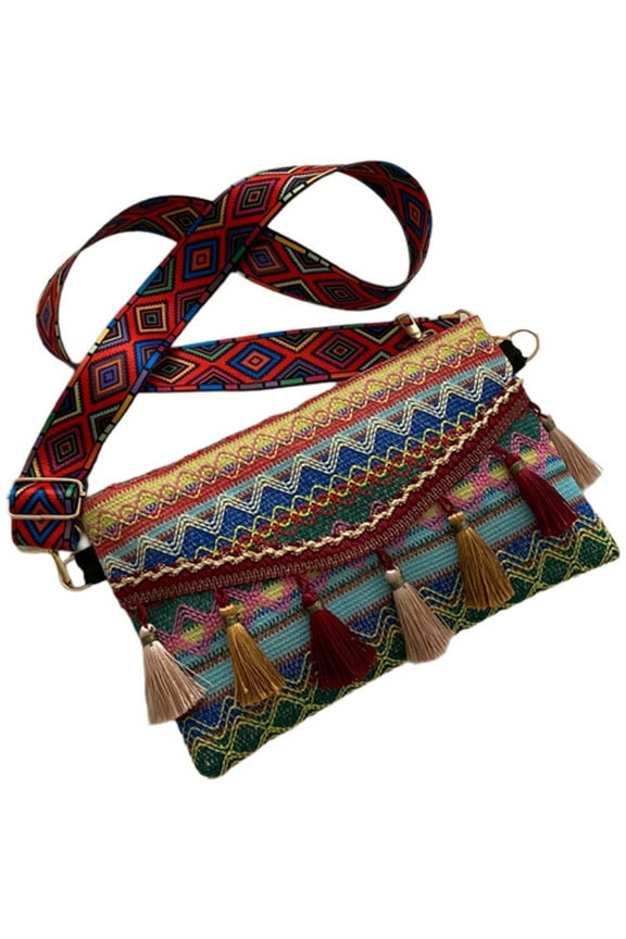 Vintage Bohemian Fringe Shoulder Bag Women Tassel Boho Gypsy Fringed Women's Handbags Open Bag Purses And Handbags