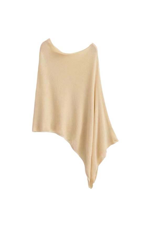 Women Loose Irregular Cape Shawl Thin Ice Silk Sun Protection Shawls Summer Beach Shrug Shawl Bolero Off Shoulder Mesh Sweater Cover Up