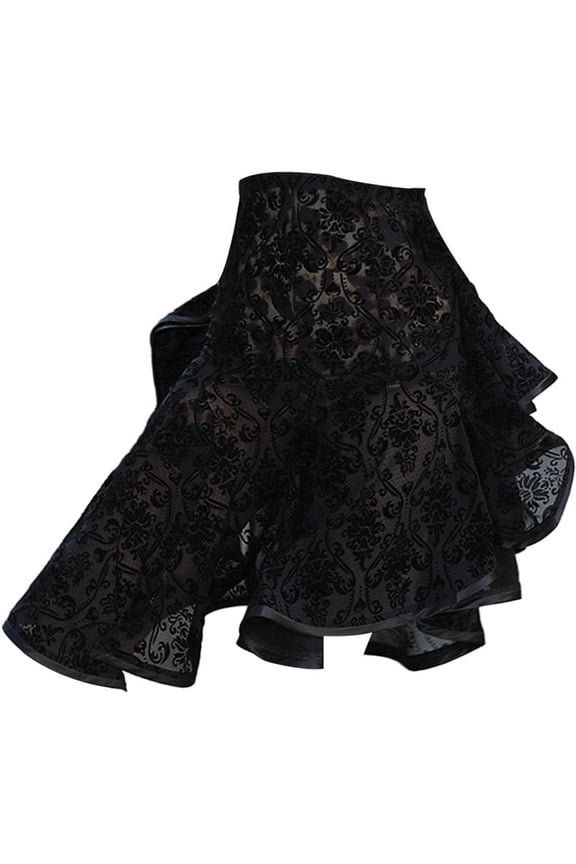 Women's Latin Dance Lace Split Skirt, Latin Dance Dress Practice Skirt Competition Dress, Short Skirt