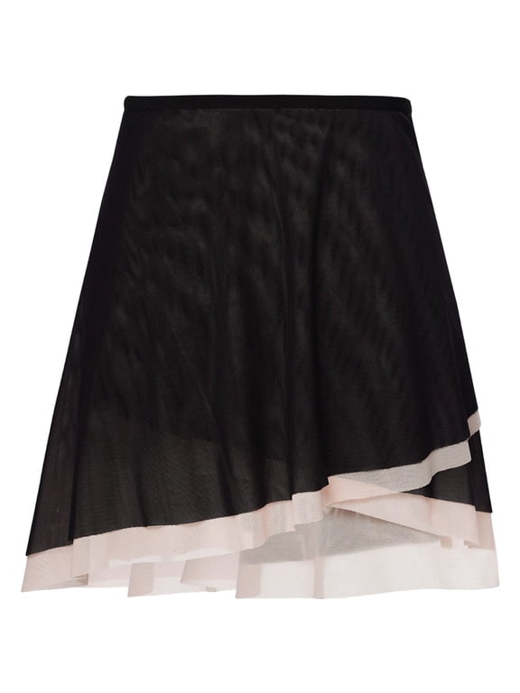Women's Mesh Ballet Wrap Skirt Adult Double Layer Dance Skirt
