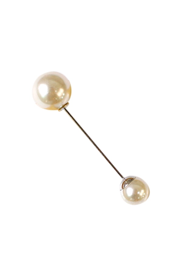 Women's Pearl Collar Pins Double Faux Pearl Brooches Safety Pins Sweater Shawl Clip Brooches for Ladies Clothing Decoration