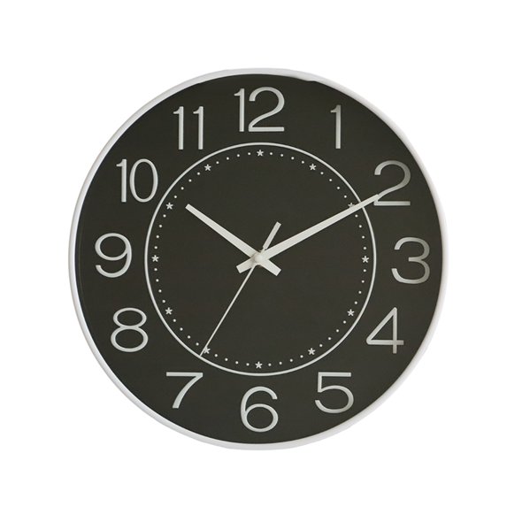 vnanda 12-inch Round Wall Clock Modern Silent Wall Clock 12 Inch Non-ticking Round Pointer Low Power Quartz Movement Clock for Bedroom Kitchen Office Silent
