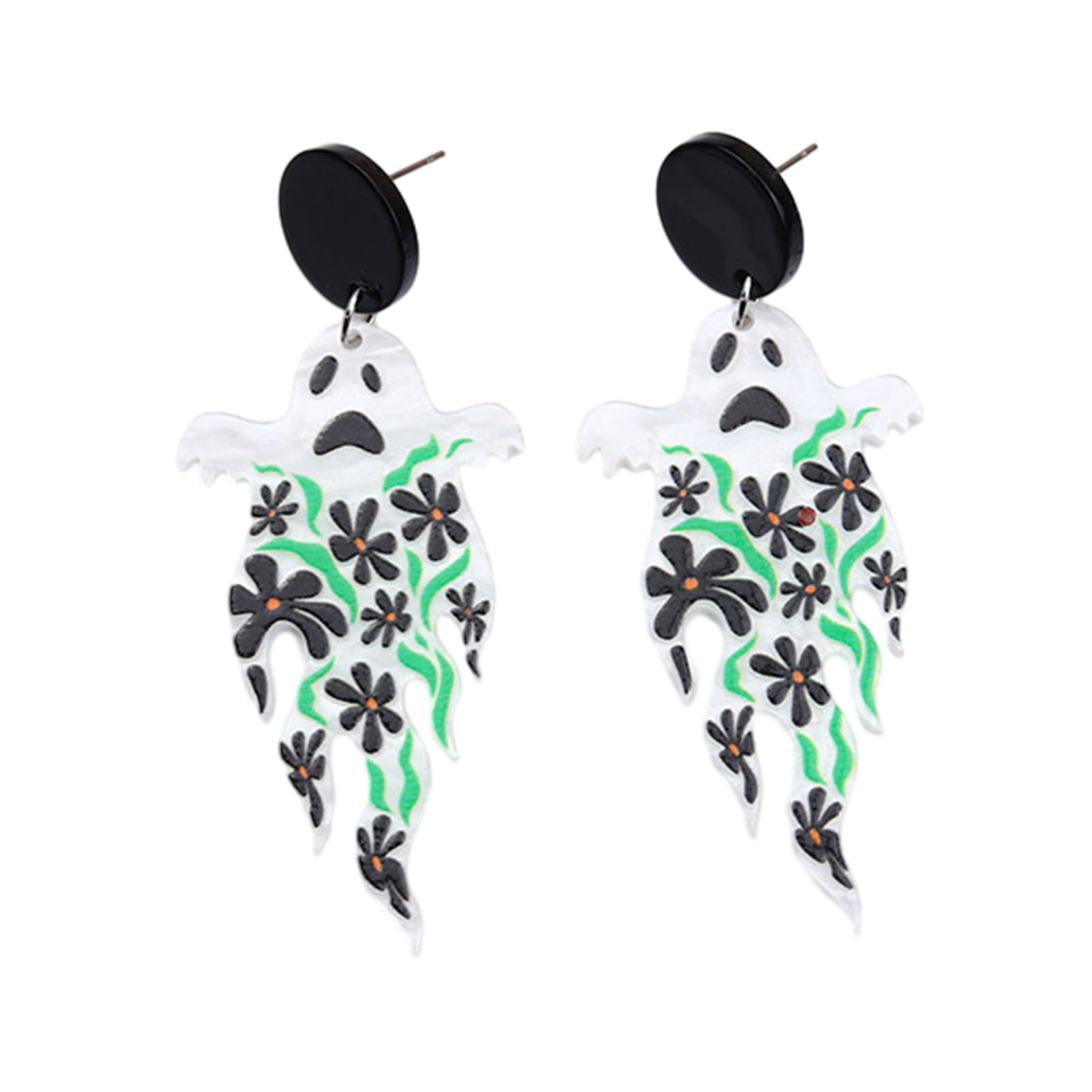 vnanda Acrylic Halloween Earrings Pumpkin Flower Ghost Skull Dangle