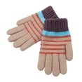 thumbnail image 1 of vnanda Breathable Gloves Children Winter Gloves Student Writing Gloves Knitted Soft Plush Elastic Striped Color Matching Anti-slip Warm Sweat Absorption Kids, 1 of 8