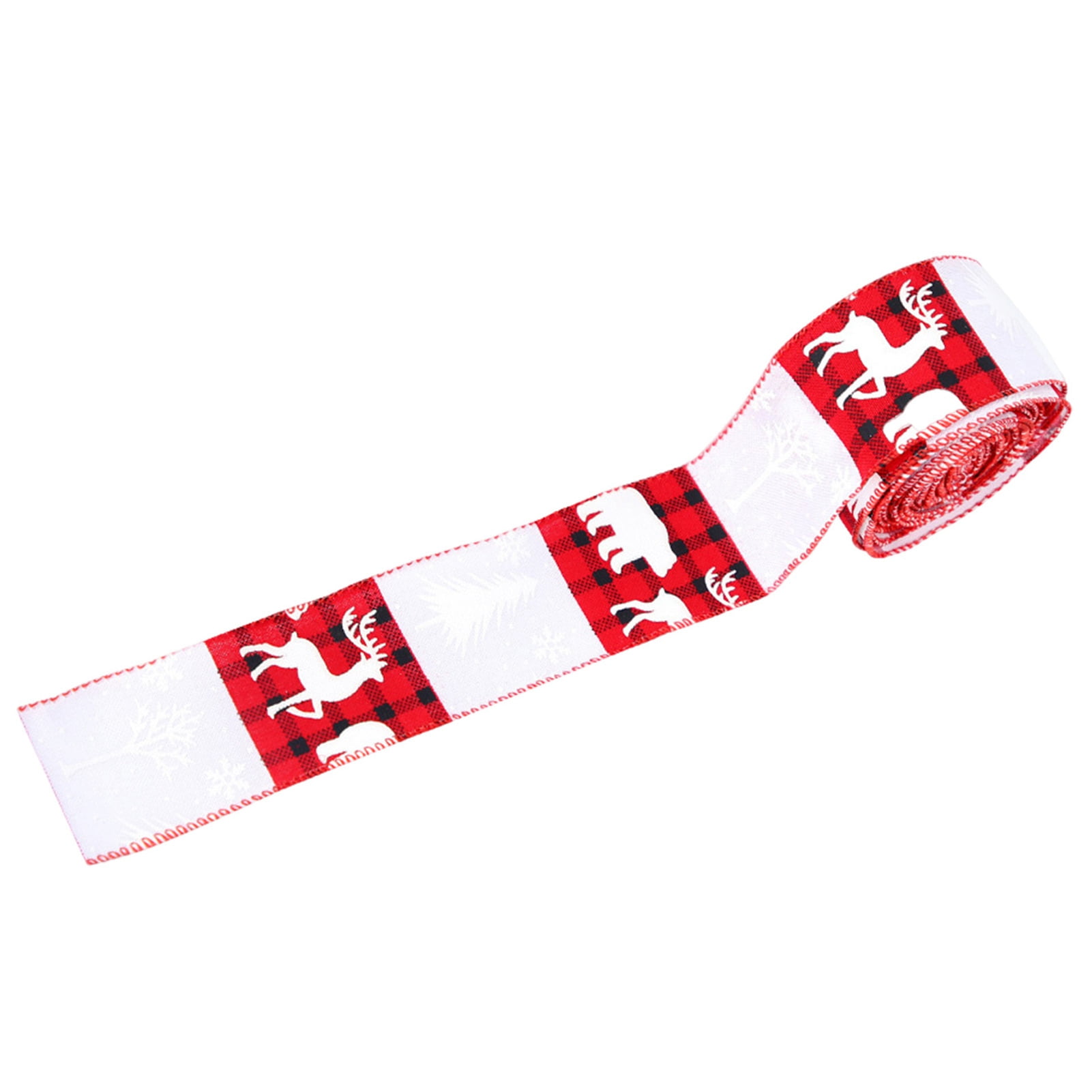 vnanda Christmas Gift Wrapping Ribbon 1 Roll 2/5m Christmas Ribbon Elk