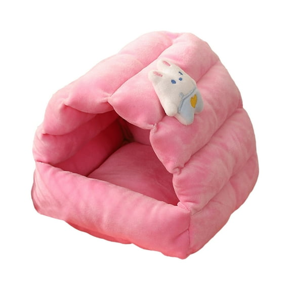 vnanda Cold-resistant Hamster Bed Cozy Hamster Nest Bunny Carrot Design Small Warm Room for Guinea Pigs Ferrets Hedgehogs Rabbits Rats Autumn Winter Hamster