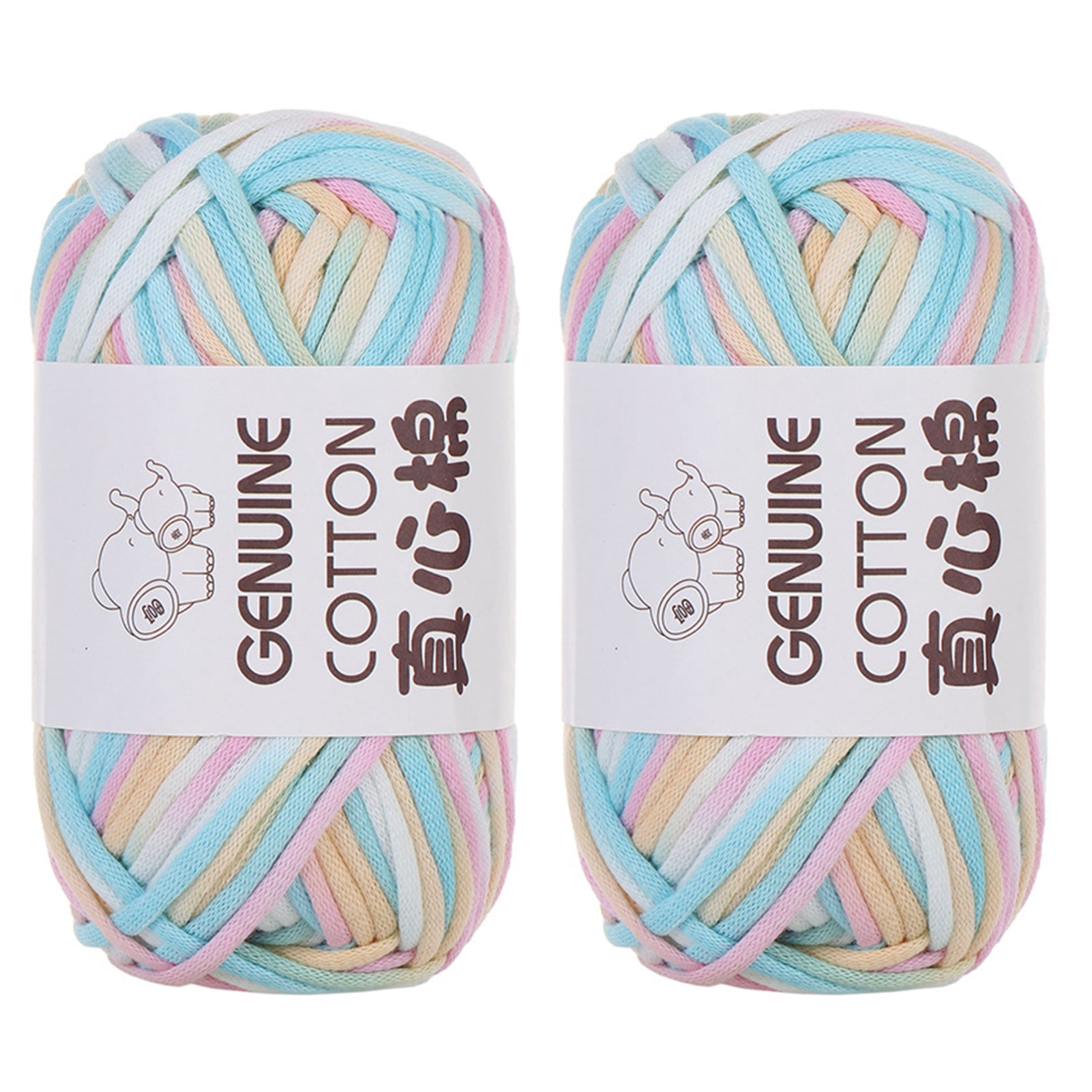 vnanda Colorful Knitting Yarn 2 Pcs Crochet Yarn Rainbow Color ...